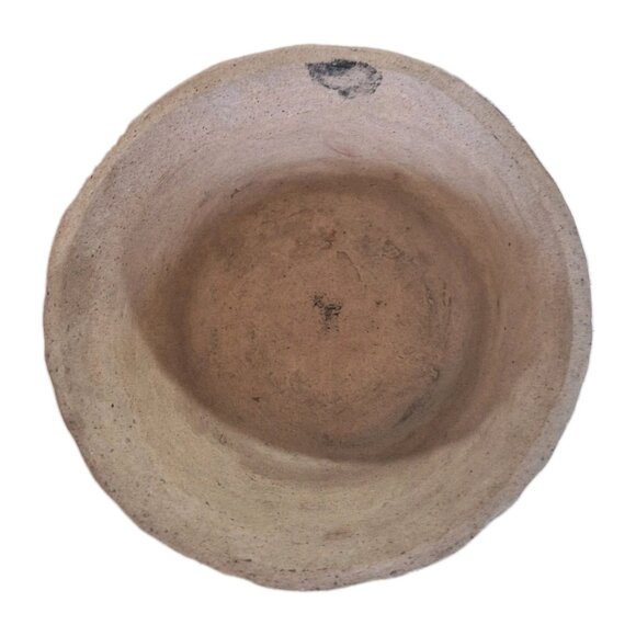HANDMADE DECORATIVE CLAY BOWL BEIGE BROWN - Picture 4 of 5